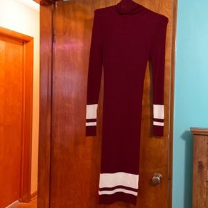 Red/white striped bodycon striped dress. Size L